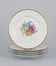 Bing & 
Grøndahl, 
Denmark. A set 
of five 
porcelain 
plates 
hand-painted 
with various 
polychrome ...