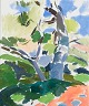 Jan Dahlin, 
born 1933, 
Swedish artist, 
oil on canvas.
Coloristic 
summer 
landscape in 
abstract ...