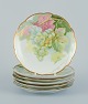 Rosenthal, Germany. A set of six porcelain plates with various fruit motifs. 
Gold rim.