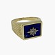 Ring of 14k 
gold. Front 
with lapis 
lazuli and a 
star with a 
diamond in the 
middle. Ring 
size ...