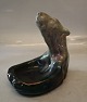 MA.S Majolica Polar bear bowl  16.5 x 14 cm  Green luster frosting  Bornholm 
Pottery