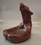 MA.S Majolica Polar bear bowl  16.5 x 14 cm  Red luster frosting  Bornholm 
Pottery