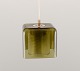 Carl Fagerlund (1915-2011), Sweden. Ceiling lamp in green-toned glass. Square shape. Inner shade ...