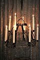 Swedish 19th 
century 
chandelier in 
black painted 
metal with a 
really fine and 
charming patina 
...