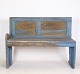 Antique bench in blue-painted oak from around the 1840s.Dimensions in cm: H:84 W:202 D:37
