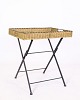 Side table with wicker tray and metal legs is particularly suitable for a console table or ...