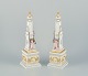 Royal Copenhagen Flora Danica, a pair of obelisks for table decoration.
Putti surrounded by garlands, budding flowers.