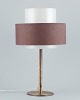 Luxus, Sweden. 
Large table 
lamp in brass 
with a shade in 
plastic and 
brown fabric.
In excellent 
...