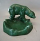 Michael Andersen 348 - A Green glazed polar bear on tray 16 x 23 cm Bornholm 
Pottery
