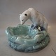 Polar Bear on rock by a pool 19 x 22 cm Made in Czechoslovakia