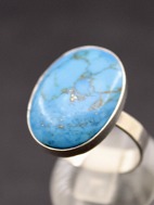 From sterling silver ring with turquoise