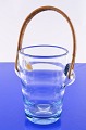 Holmegaard 
glass works. 
Sky blue ice 
bucket handle 
made of bast, 
height without 
handle 15.5 cm. 
...
