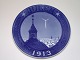 Royal 
Copenhagen (RC) 
Christmas Plate 
from 1913 "The 
Tower and Spire 
on the Marble 
Church in ...