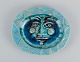 Elio Schiavon (1925-2004), Italy. Unique ceramic bowl with blue glass inlay at the ...