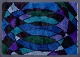 Swedish 
designer, 
handwoven rya 
carpet.
Geometric 
pattern in 
blue, violet, 
and green ...