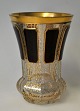 Bohemian glass vase, 20th century. With red parts and gilding. Height.: 12 cm.