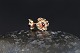 Earrings from Pandora in 14 carat gold, with inlaid red ...
