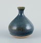 Danish studio ceramist. Unique ceramic vase with blue-toned glaze.
