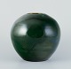 Dissing Ceramics, Denmark. Unique ceramic vase with glossy green glaze.