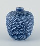 Ceramic vase in modernist design with blue glaze.