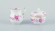 Meissen, 
Germany. Pink 
Indian sugar 
bowl and 
creamer in 
hand-painted 
porcelain.
Approximately 
...