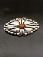 830 silver brooch  with amber