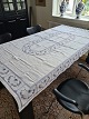 Tablecloth beautifully embroidered with Blue fluted pattern Dimension 128 x 198 cm.