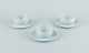 Three 
Aluminia/Royal 
Copenhagen blue 
line coffee 
cups and 
saucers.
Designed by 
Grethe ...