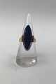 Hans Hansen 14K 
Gold Ring Lapis 
Lazuli Ring 
Size 51 (US 5½) 
Weight 9.6 gr 
(0.34 oz)