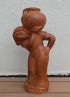 Huge Terracotta stoneware figurine L. Hjorth 393 Standing woman with jar 73 cm Bornholm Denmark ...