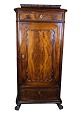 Tall cabinet of polished mahogany in beautiful antique condition with 2 drawers and a door with ...