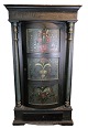 Painted Hedebo cabinet (Roskilde cabinet) with columns and floral decoration with door and ...