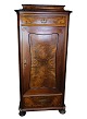 High cabinet of polished walnut, nice antique condition with 2 drawers and a door with shelves ...
