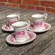 Vieux Paris French porcelain with gold edge, set 
of 3 mocha cups or espresso cups and saucers