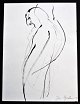 Gislason, Jon (1955 - ) Denmark: A naked man. Tusch on paper. Signed 1997. 32 x 24 cm.Unframed.