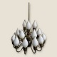 Tulip lamp with 
21 arms, Fogh & 
Mørup. In 
patinated brass 
and with an 
older cloth 
cord. ...