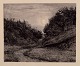 Carl Bloch (1834–1890). Etching of a moonlit summer evening.Dated 1880.In perfect ...