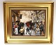 Bing & 
Grondahl. 
Porcelain 
painting. Motif 
by Paul 
Fischer. Fire 
in Skindergade. 
Size inclusive 
...