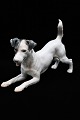 Bing & Grondahl 
porcelain 
figure of a 
smooth-haired 
fox terrier. 
Height: 21cm. 
L: 30cm. ...