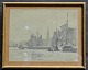 Mølsted, 
Christian 
Ferdinand 
Andreas (1862 - 
1930) Denmark: 
Harbor scene, 
Copenhagen. 
Marker, ...