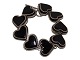 Royal 
Copenhagen 
sterling silver 
and porcelain, 
bracelet with 
black hearts.
Hallmarked 
"RCP ...