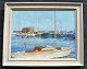 Jans, Knud 
Henning (1916 - 
1985) Denmark: 
Harbor scene, 
Dragør. Oil on 
masonite. 
Signed 1957. 
...