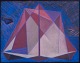 Ernst Wrede (1907-1973), Swedish artist, pastel on paper.Cubist composition. Colorful ...