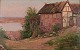 Christian Zacho (1843-1913), well listed Danish artist.Oil on artist board. Danish summer ...