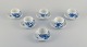 Royal Copenhagen Blue Flower Curved. A set of six coffee cups with saucers.