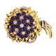 Italian 18kt 
gold brooch 
with ca. 7,75ct 
diamonds and 
27,7ct 
sapphires
Rome circa ...