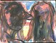 Jon Gislason (1955-): Abstract composition. Watercolor on paper. Signed: Jon Gislason 92. 24.5 x ...