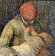 Helme, Helge 
(1894 - 1987) 
Denmark: Mother 
with child. 
Signed. Oil on 
canvas. 42 x 49 
...