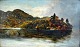 English artist (19th century): Ellens Isle, Loch Katrine. Oil on canvas. Signed December 1876. ...