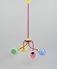 Murano, Italy. "Tutti Frutti" chandelier in colored metal, with mouth-blown polychrome glass ...